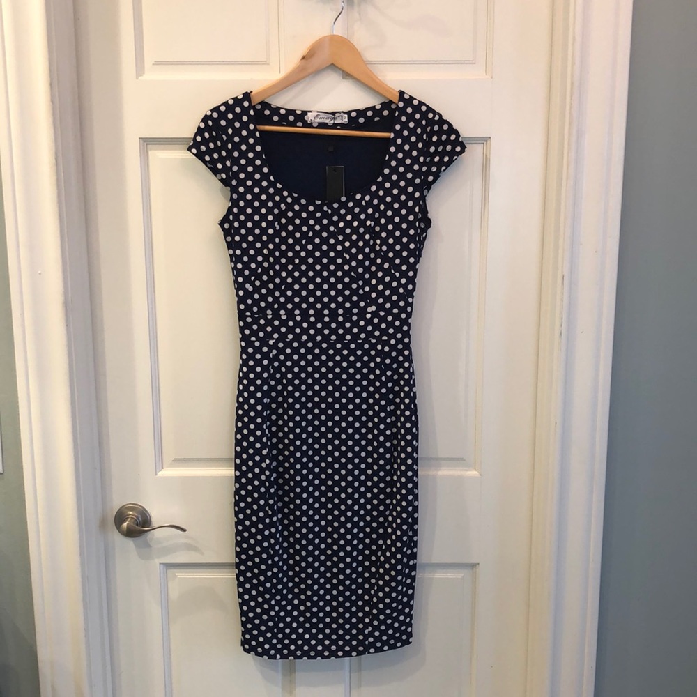 Polka Dot Wiggle Dress